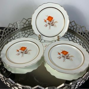 Salad Plate Triump American Limoges 22K Vintage Set of 3